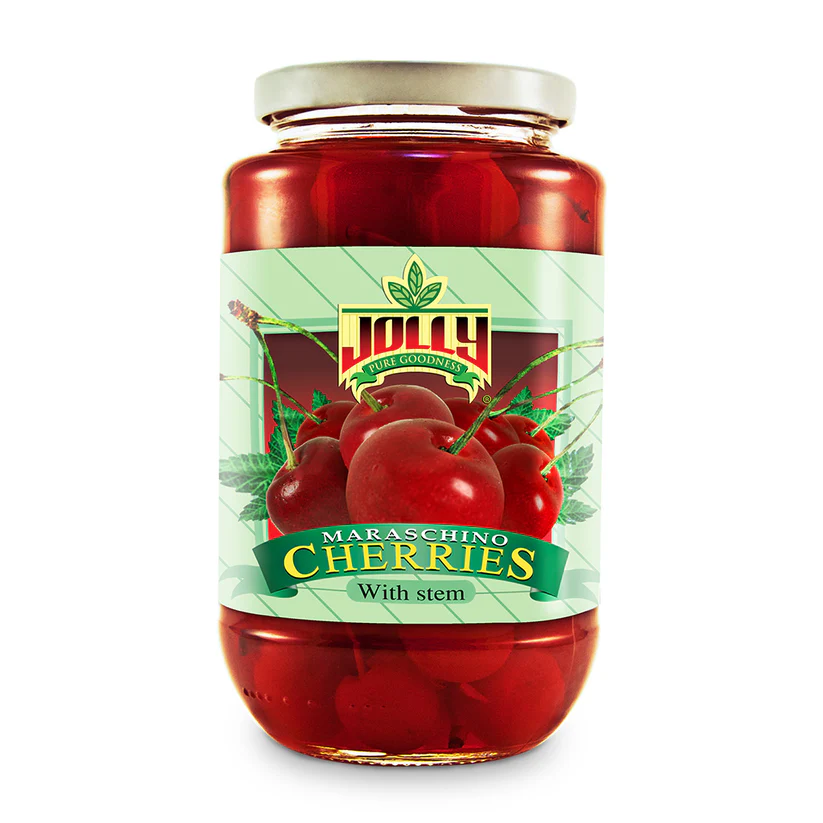Jolly Maraschino Cheeries W/ Stem 26ozX12