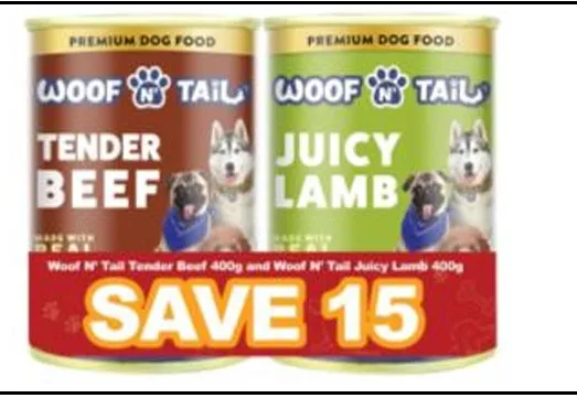 [FA] Woof N' Tail 400g SAVE15 Beef&Lambx6