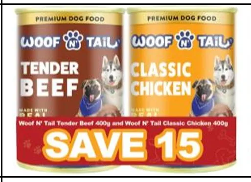 [FA] Woof N' Tail 400g SAVE15 Beef&Chickenx6