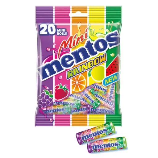 [MENTOS] MTS MINI ROLL RAINBOW BAG 24X20X10G(M102)